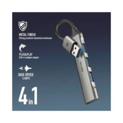 HUB NGS 4 PUERTOS 3 USB 2.0 Y 1 USB 3.2 GEN 1