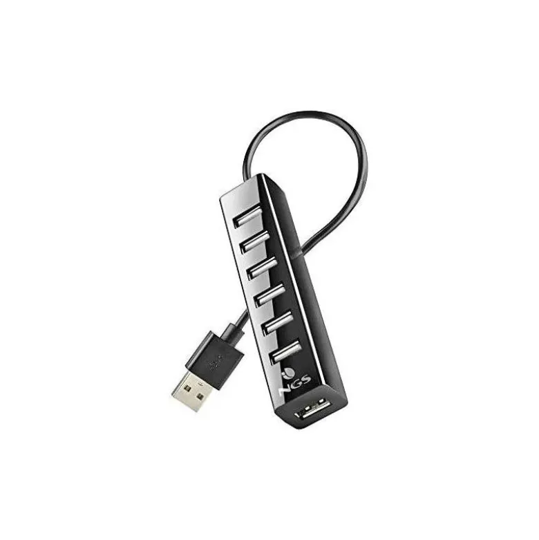 HUB NGS TINY 7 PUERTOS CON ADAPTADOR CORRIENTE USB 2.0