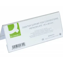Identificador de sobremesa Q-Connect metacrilato. Medidas 145x60 mm ref.5728.