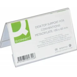 Identificador de sobremesa Q-Connect de metacrilato. Medidas 100x60 mm ref.5729.