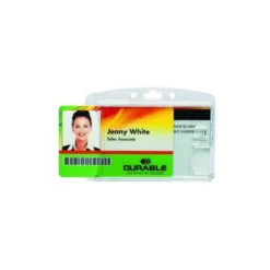 IDENTIFICADOR DURABLE POLIESTIRENO RIGIDO PARA 2 TARJETAS VERTICAL/HORIZONTAL 54X87 MM