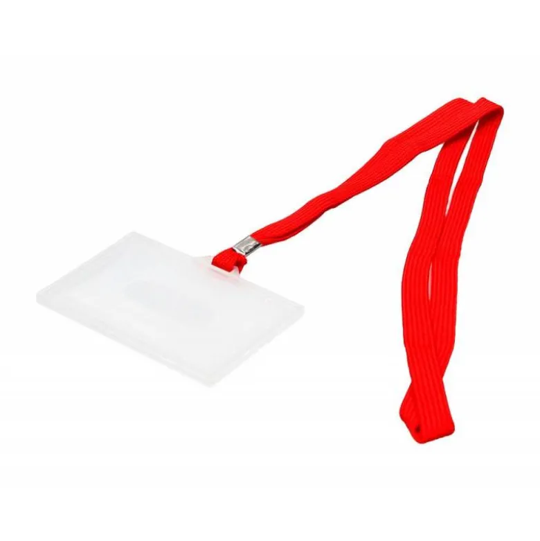 Identificadores Q-Connect cordon plano color rojo