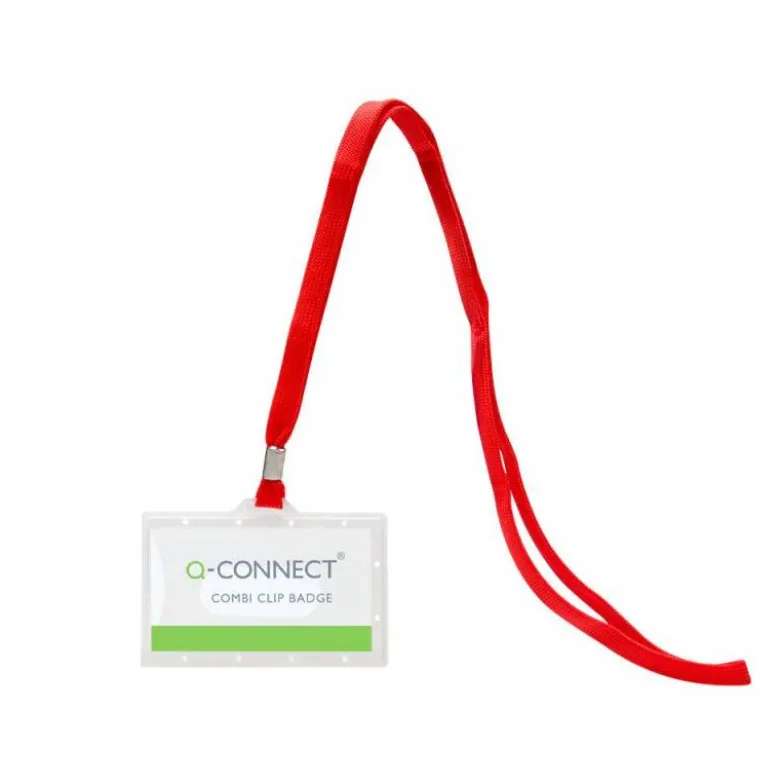 Identificadores Q-Connect cordon plano color rojo