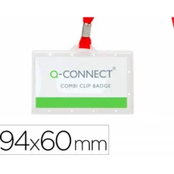 Identificadores Q-Connect cordon plano color rojo