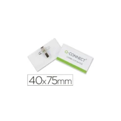 Identificadores Q-Connect con Imperdible y Pinza en PVC 4x7,5 cm