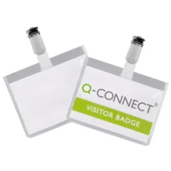 Identificadores Q-Connect de Seguridad con Pinza Metalica en PVC 9x6 cm
