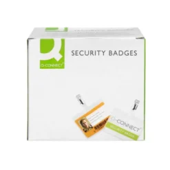 Identificadores Q-Connect de Seguridad con Pinza Metalica en PVC 9x6 cm