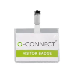 Identificadores Q-Connect de Seguridad con Pinza Metalica en PVC 9x6 cm