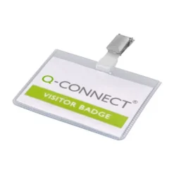Identificadores Q-Connect de Seguridad con Pinza Metalica en PVC 9x6 cm