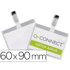 Identificadores Q-Connect de Seguridad con Pinza Metalica en PVC 9x6 cm