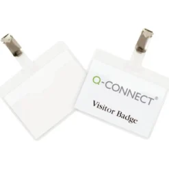 Identificadores Q-Connect de Seguridad con Pinza Metalica en PVC 9x6 cm