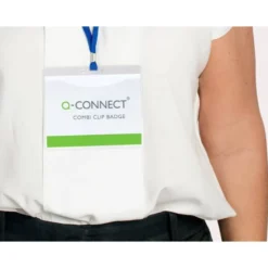 IDENTIFICADOR Q-CONNECT CON CORDON PLANO NEGRO A6 154X127 MM APERTURA SUPERIOR