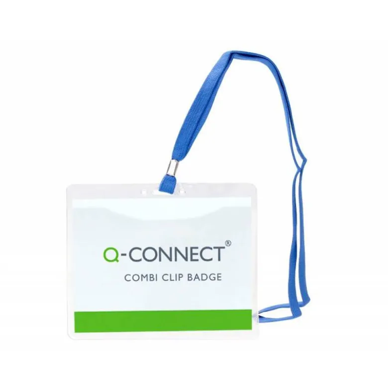 IDENTIFICADOR Q-CONNECT CON CORDON PLANO NEGRO A6 154X127 MM APERTURA SUPERIOR