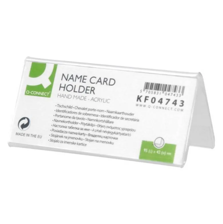 Identificador sobremesa Q-Connect metacrilato. Medidas 95x42 mm ref.5730.