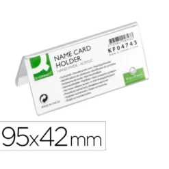 Identificador sobremesa Q-Connect metacrilato. Medidas 95x42 mm ref.5730.
