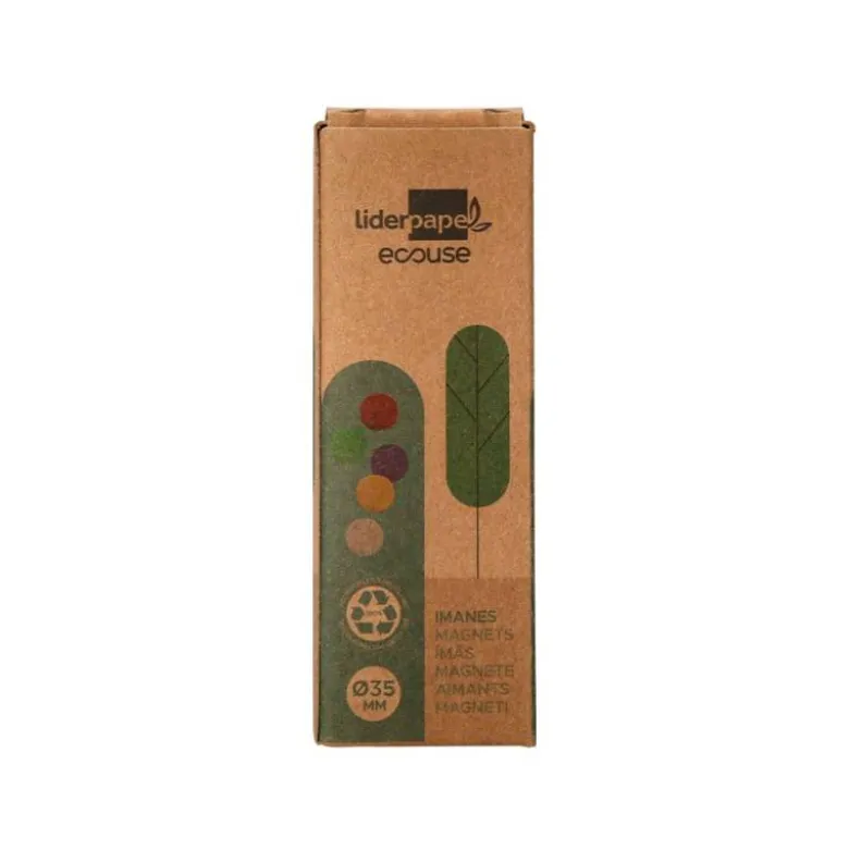 IMANES PARA SUJECION LIDERPAPEL ECOUSE PP RECICLADO PARA PIZARRA MAGNETICA 35 MM CAJA DE 10