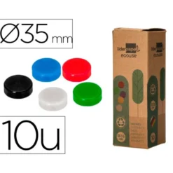 IMANES PARA SUJECION LIDERPAPEL ECOUSE PP RECICLADO PARA PIZARRA MAGNETICA 35 MM CAJA DE 10
