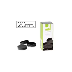 Imanes para sujecion Q-Connect de 20 mm. Color negro, caja de 10.