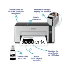 IMPRESORA EPSON ECOTANK ET-M1120 TINTA MONOCROMO 15 PPM A4 BANDEJA USB ENTRADA 150 HOJAS