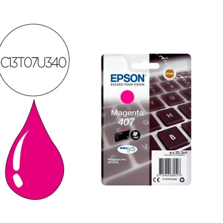 Ink-jet epson 407l clavier wf-4745 series magenta 1900 paginas