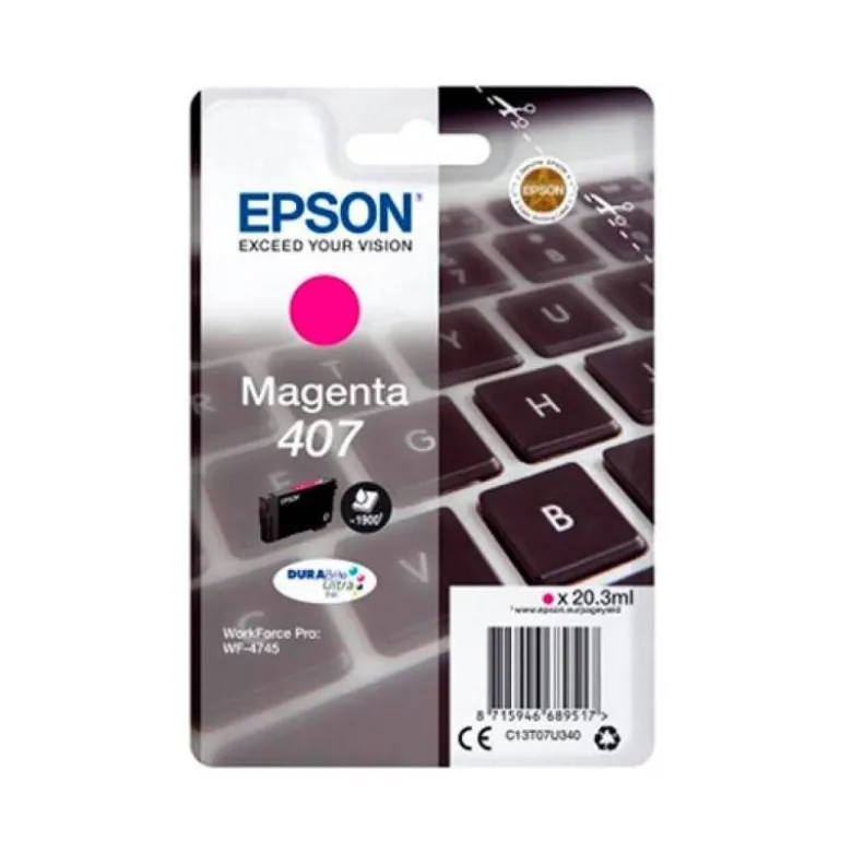 Ink-jet epson 407l clavier wf-4745 series magenta 1900 paginas