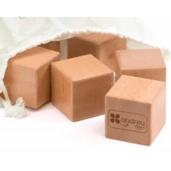 JUEGO DIDACTICO ANDREUTOYS 10 CUBOS SENSORIALES CON SONIDO MADERA + 1 AÑO