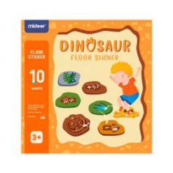 JUEGO DIDACTICO MIDEER DINOSAURIO CON 64 ADHESIVOS PARA SUELO REMOVIBLES +3 AÑOS