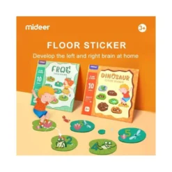 JUEGO DIDACTICO MIDEER DINOSAURIO CON 64 ADHESIVOS PARA SUELO REMOVIBLES +3 AÑOS