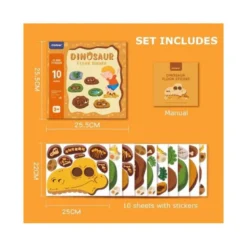 JUEGO DIDACTICO MIDEER DINOSAURIO CON 64 ADHESIVOS PARA SUELO REMOVIBLES +3 AÑOS