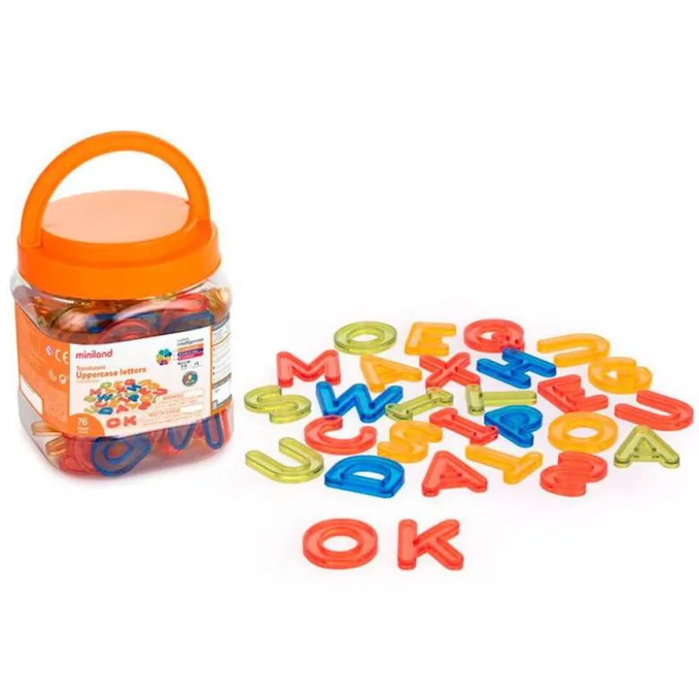 JUEGO DIDACTICO MINILAND LETRAS MAYUSCULAS TRANSLUCIDAS