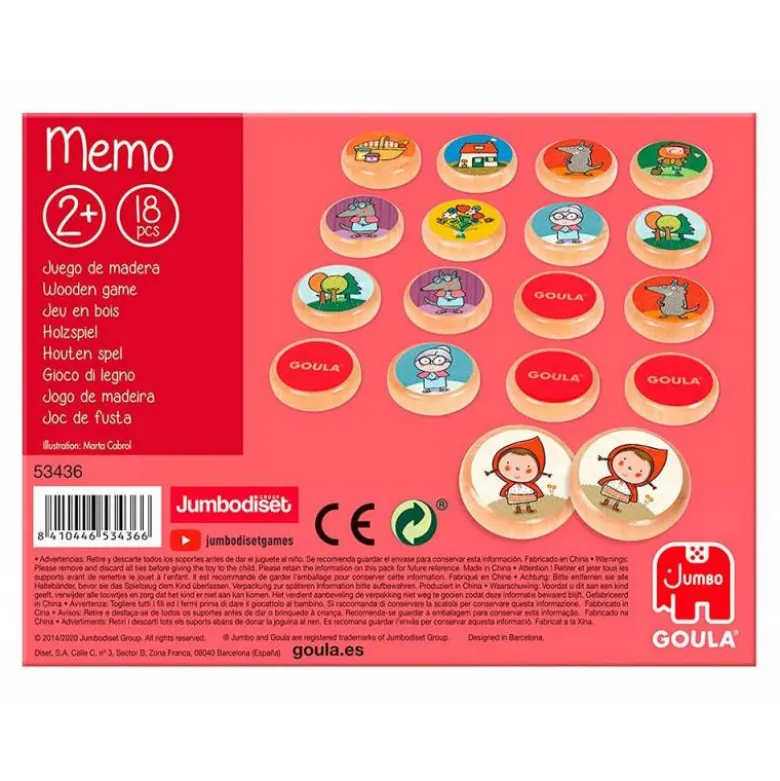JUEGO GOULA DIDACTICO MEMO CAPERUCITA ROJA +2 AÑOS