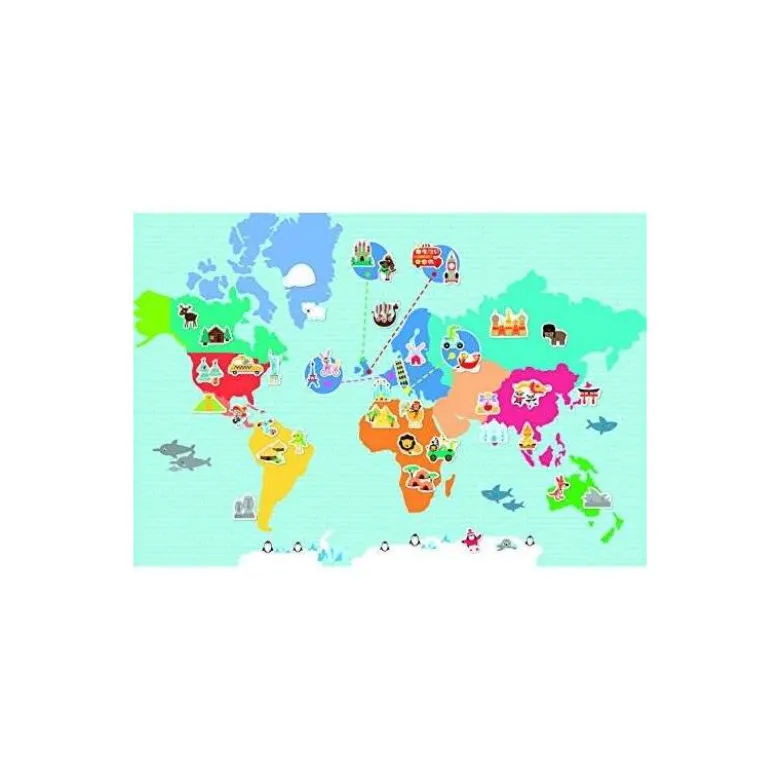 JUEGO APLI DIDACTICO MAGNETICO MAPA MUNDI 40 PIEZAS