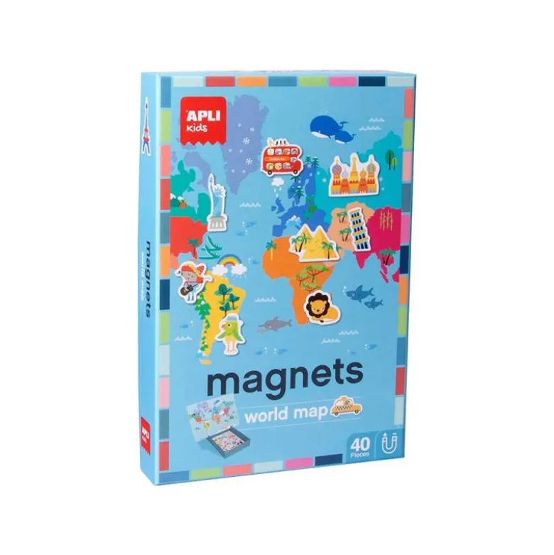 JUEGO APLI DIDACTICO MAGNETICO MAPA MUNDI 40 PIEZAS