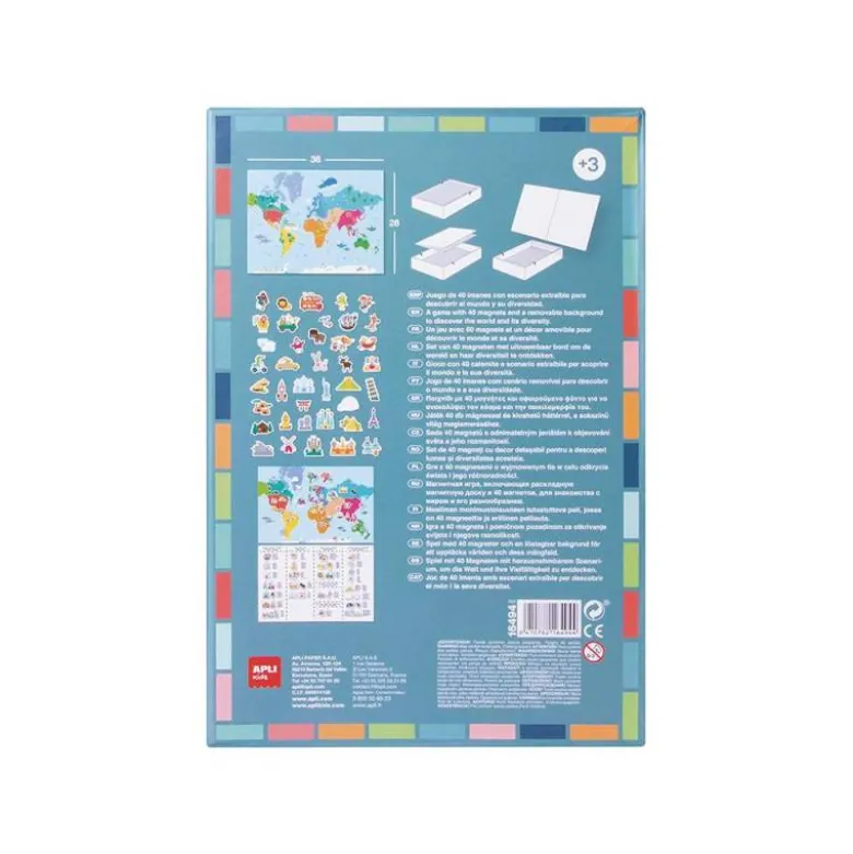 JUEGO APLI DIDACTICO MAGNETICO MAPA MUNDI 40 PIEZAS