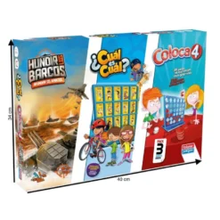 Juego de Mesa Cuatro en linea + Cual es cual + Hundir los barcos Falomir