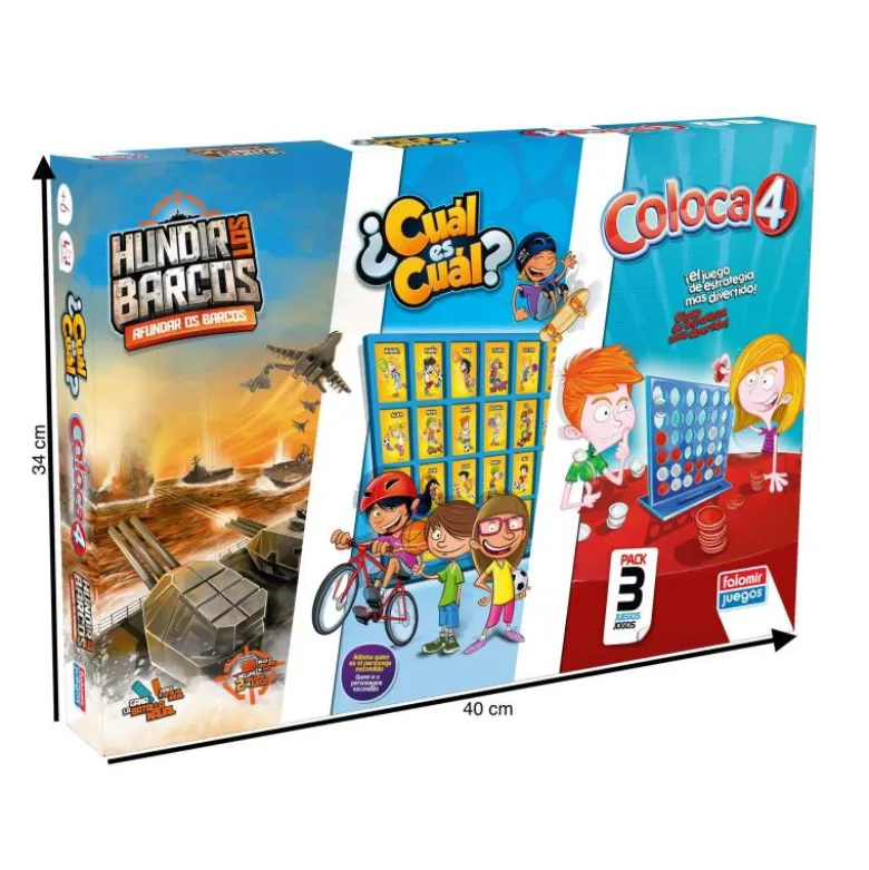 Juego de Mesa Cuatro en linea + Cual es cual + Hundir los barcos Falomir