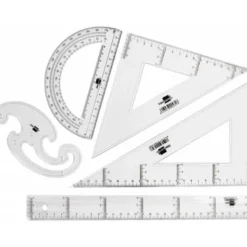 Juego de reglas de plastico cristal Liderpapel