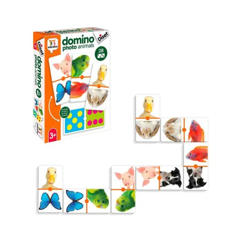 Juego didáctico a partir de 3 años Domino photo animals Diset