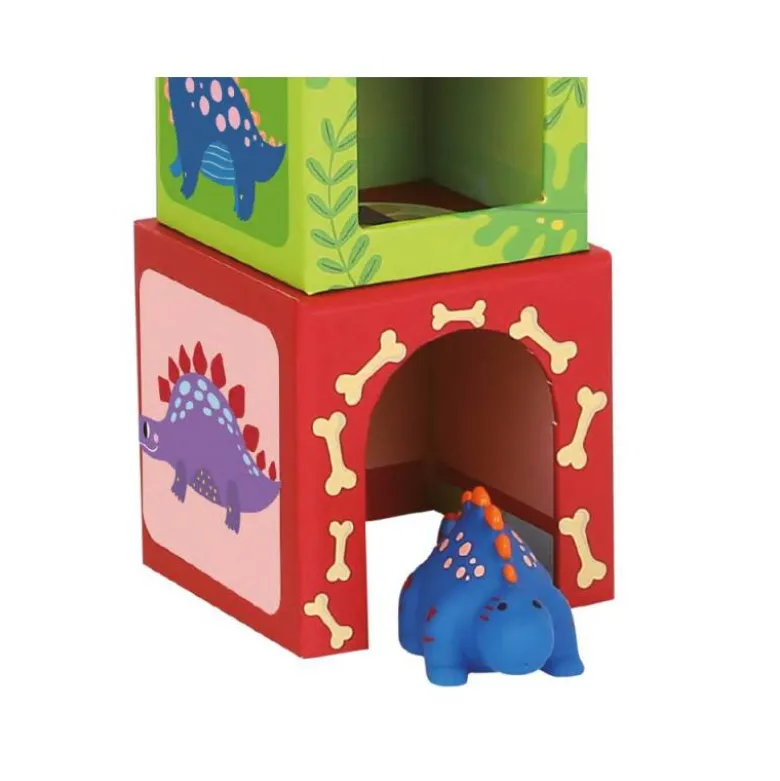JUEGO INFANTIL IMAGINOVO CUBOS APILABLES NIDOS DINOSAURIOS +12 MESES 12 PIEZAS 13X13X13CM