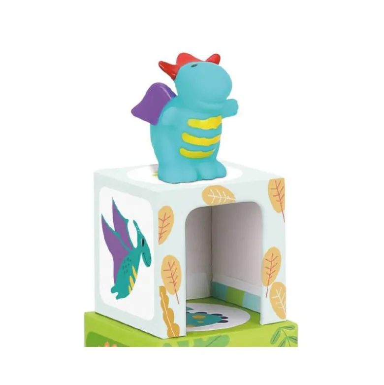 JUEGO INFANTIL IMAGINOVO CUBOS APILABLES NIDOS DINOSAURIOS +12 MESES 12 PIEZAS 13X13X13CM