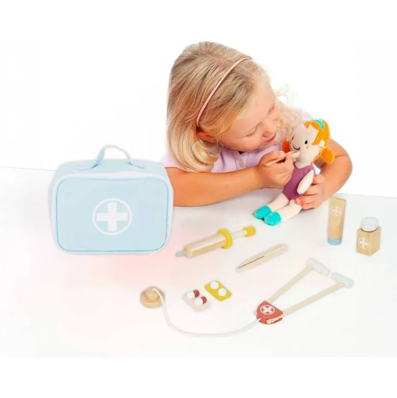 JUEGO INFANTIL IMAGINOVO MADERA MALETIN DE MEDICO +3 AÑOS 11 PIEZAS 24,5X18X10CM