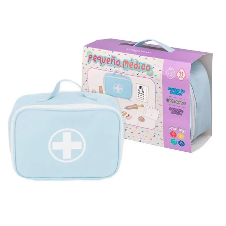 JUEGO INFANTIL IMAGINOVO MADERA MALETIN DE MEDICO +3 AÑOS 11 PIEZAS 24,5X18X10CM