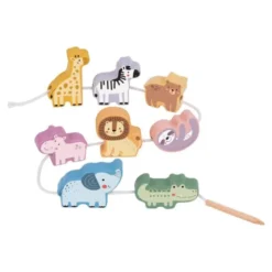 JUEGO INFANTIL IMAGINOVO MADERA CUENTAS ANIMALES PARA ENHEBRAR +24 MESES 13 PIEZAS 27X6,5X6,5CM