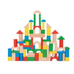 JUEGO INFANTIL IMAGINOVO MADERA CONSTRUCCION DE BLOQUES +12 MESES 100 PIEZAS 29X29X3,5CM