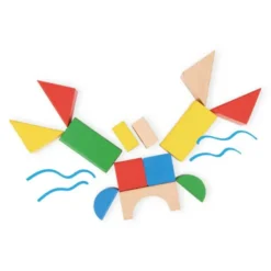 JUEGO INFANTIL IMAGINOVO MADERA CONSTRUCCION DE BLOQUES +12 MESES 100 PIEZAS 29X29X3,5CM