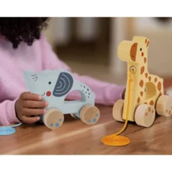 JUEGO INFANTIL IMAGINOVO MADERA JIRAFA PARA ARRASTRAR CON RUEDAS +12 MESES 16X12X5,4CM