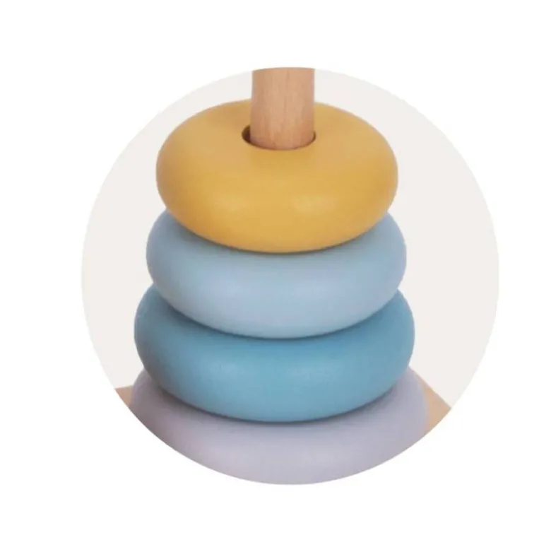 JUEGO INFANTIL IMAGINOVO MADERA TORRE DE FORMAS APILABLES +18 MESES 17 PIEZAS 28X20X9CM