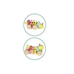 Juego para bebes de Arrastre A partir de 10 meses Gusanito Goula