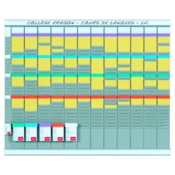 KIT PLANIFICACION DE TARJETAS T NOBO 66X80 CM 12 COLUMNAS 2X32 RANURAS + 500 TARJETAS T N 2 COLORES SURTIDOS + 100