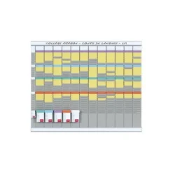 KIT PLANIFICACION DE TARJETAS T NOBO 66X80 CM 12 COLUMNAS 2X32 RANURAS + 500 TARJETAS T N 2 COLORES SURTIDOS + 100